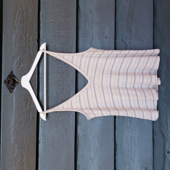 GLYDER Movement Tank Top Rosewater Stripe Waffle sz M Women's Yoga Active Casual - Picture 4 of 12